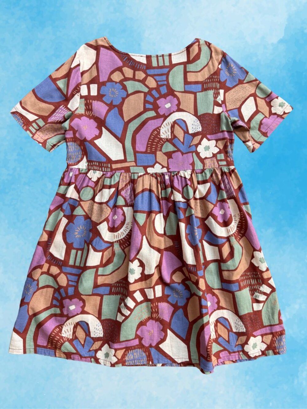Princess Highway Retro Abstract Print Short Sleeve Dress Size 12 - Picture 2 of 4